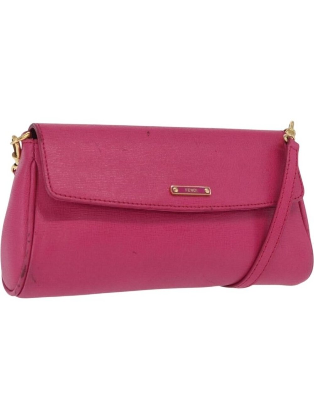 FENDI Shoulder Bag Leather 2way Pink Gold